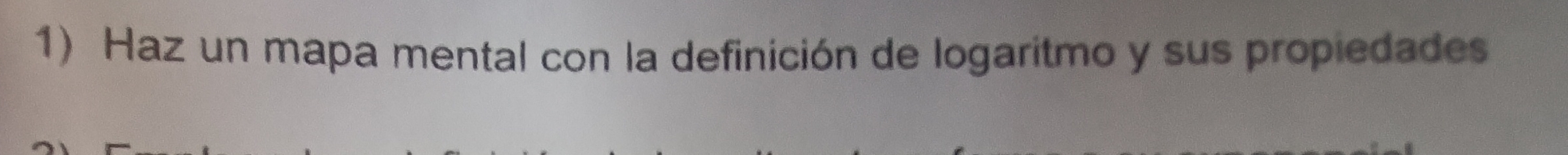 Haz un mapa mental con la definición de logaritmo y sus propiedades