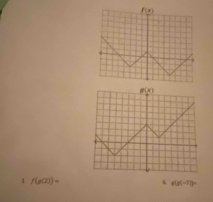 f(g(2))= 6. g(g(-7))=