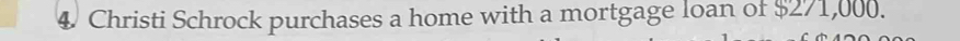 Christi Schrock purchases a home with a mortgage loan of $271,000.