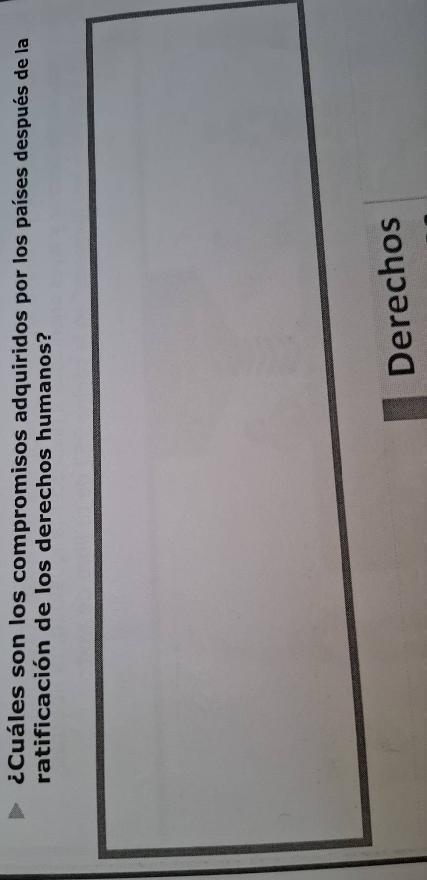 ¿Cuáles son los compromisos adquiridos por los países después de la 
ratificación de los derechos humanos? 
Derechos