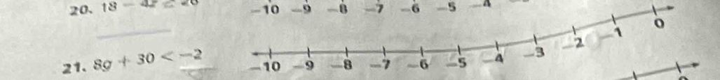 18-4x≤slant 2<0</tex> -9 -8 -7 -6 -5 4
21. 8g+30