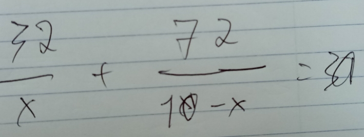  32/x + 72/18-x =36