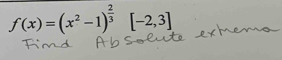 f(x)=(x^2-1)^ 2/3  [-2,3]