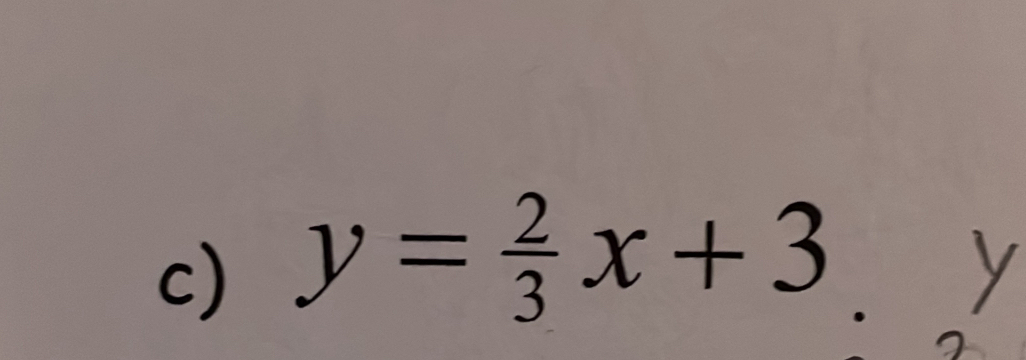 y= 2/3 x+3