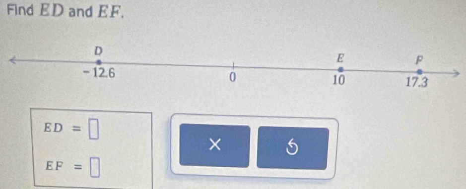 Find ED and EF.
ED=□
×
EF=□