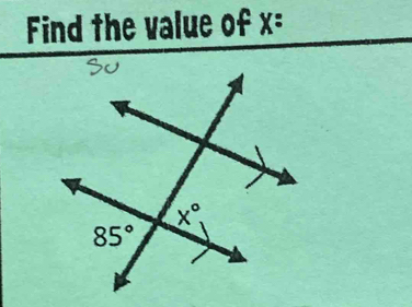 Find the value of x=