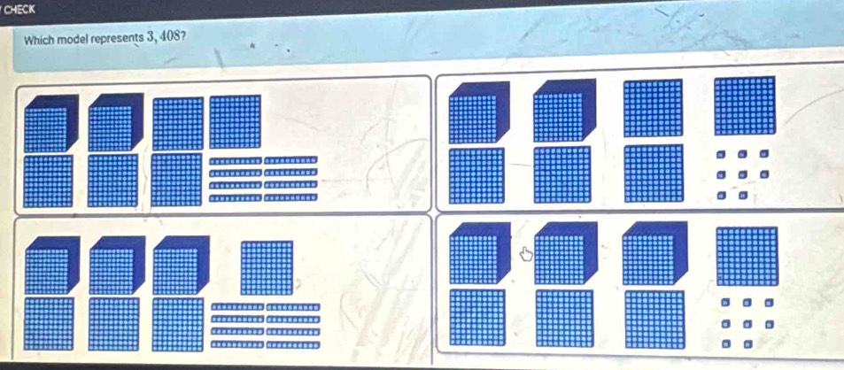 CHECK 
Which model represents 3, 408?