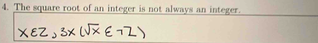 The square root of an integer is not always an integer.