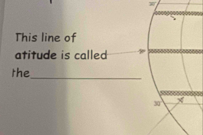 This line of 
atitude is called 
the_
30°