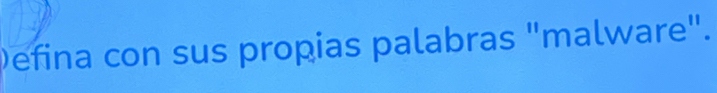 Defina con sus propias palabras "malware".