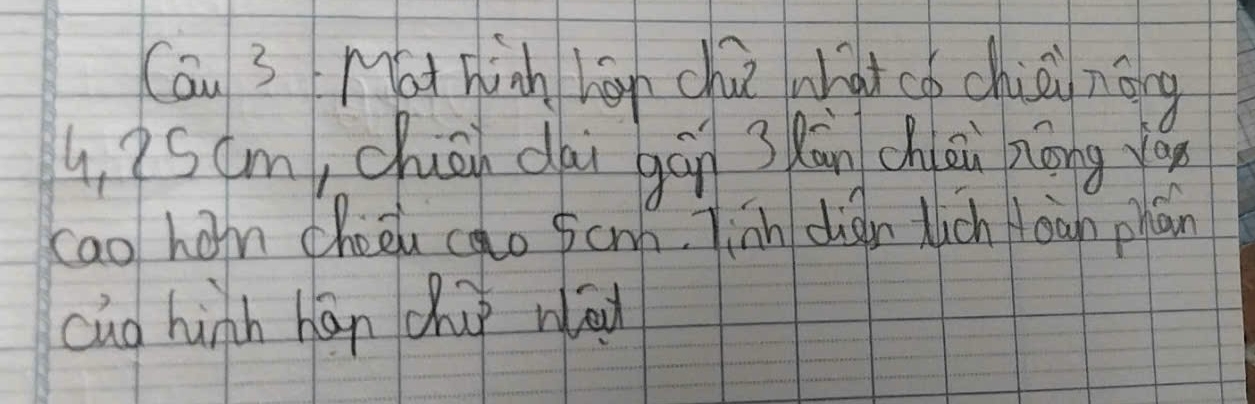 Cáu 3 Mát hinh hēn chu whàt cá chiài nóg 
?S(m, chuān dài gān Rān chiōù zāng yá 
cao hom Cheu cao scnh. Tinn dign duch Hoàn phain 
cug hinh hán chup w