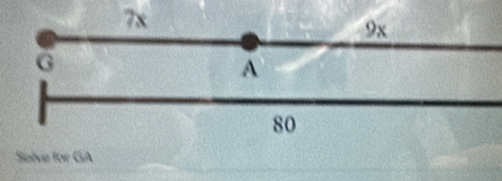 7x
9x
G
A
80
Solve for GA