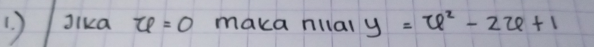 " Jika varphi =0 maka hilal y=6^2-26+1