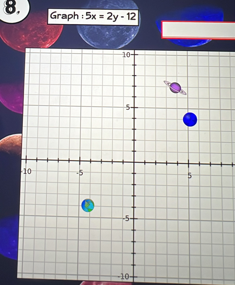 Graph : 5x=2y-12
-10