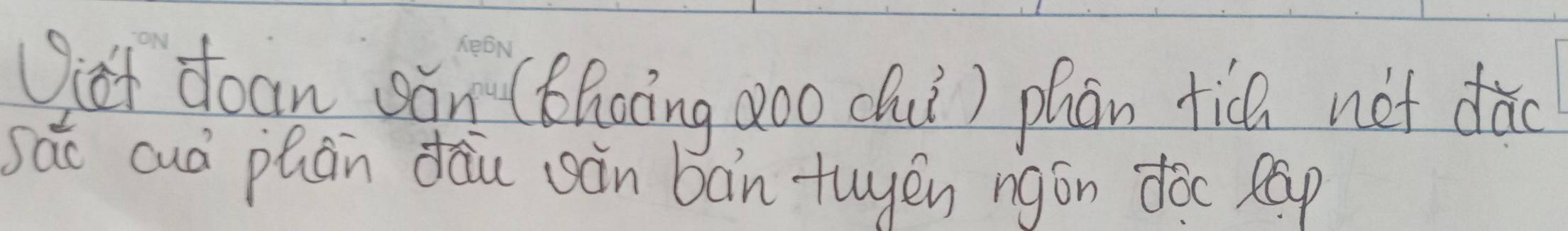 Diet doan sān (hoàng ǎoo chui) phān tic not dǎc 
sǎc cuó phàn dāu sàn bàn twyén ngán dòc eap