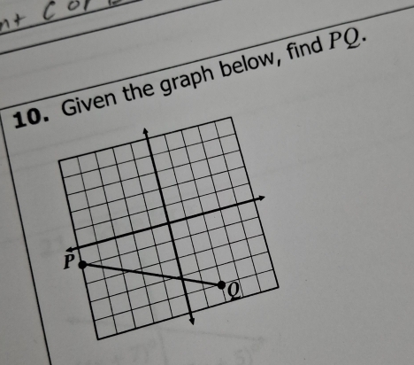 iven the graph below, find PQ.