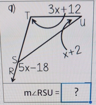 m∠ RSU=?