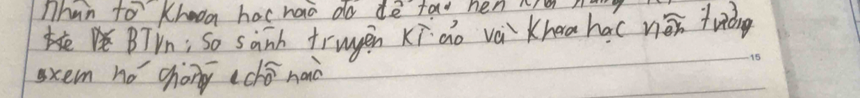 Than to Khoog hachao do de tao hen Mia 
BTVn; So sanh truyen xī ao vá Khea hac nén tuàng 
sxem ho chon (chō nad