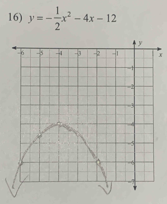 y=- 1/2 x^2-4x-12
x