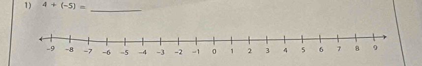 4+(-5)= _