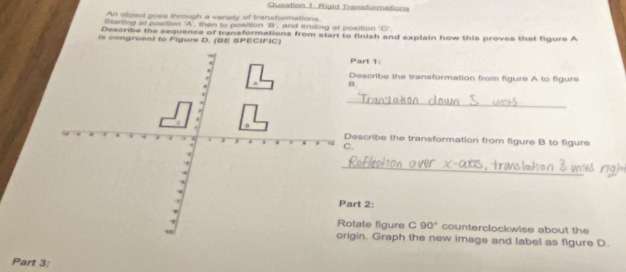Solved: Queation 1: Rigid Transformations An object goes through a ...
