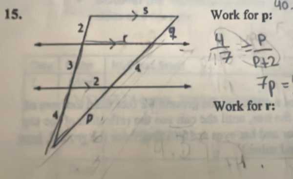 S
15. Work for p : 
2 
Work for r : 
4