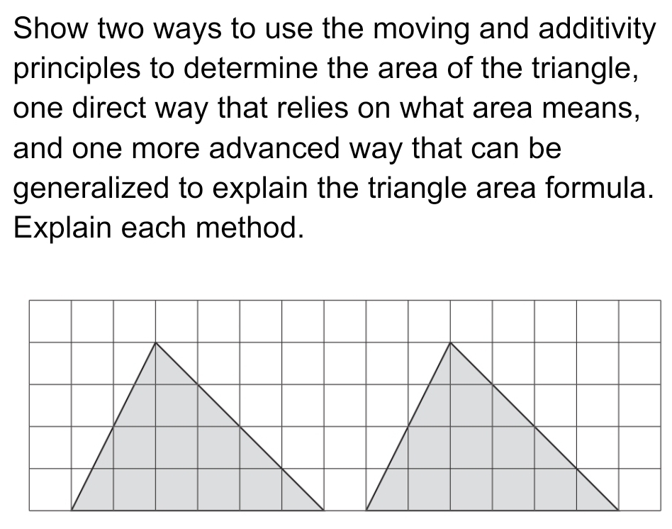 Solved: Show two ways to use the moving and additivity principles to ...