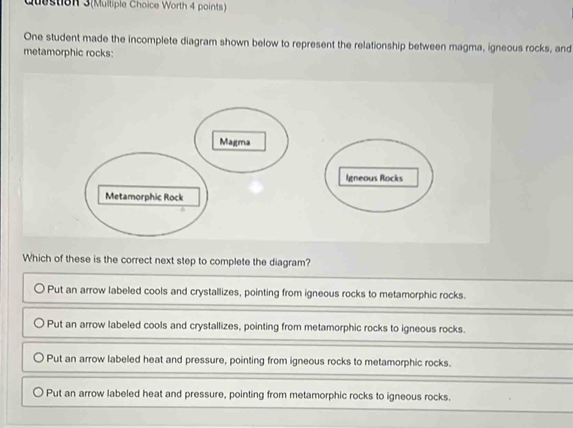 Solved: Question 3(Multiple Choice Worth 4 points) One student made the ...