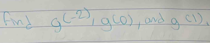 Find g^((-2)), g(0) and g(1)