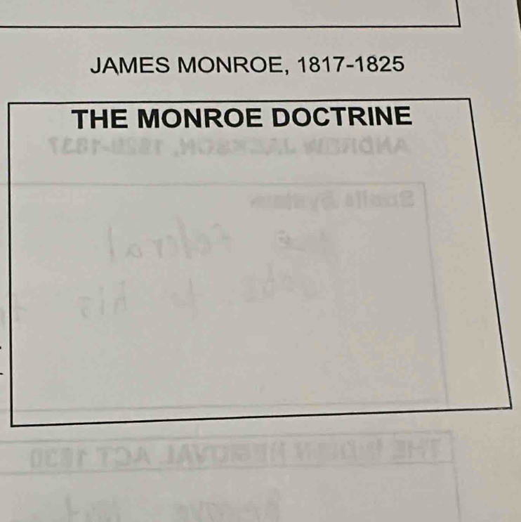 JAMES MONROE, 1817-1825