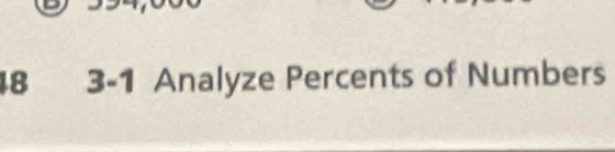 18 3-1 Analyze Percents of Numbers