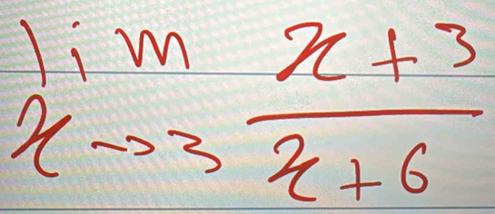 limlimits _xto 3 (x+3)/x+6 