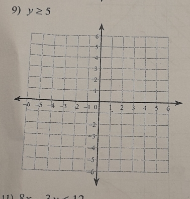 y≥ 5
11) 7 1