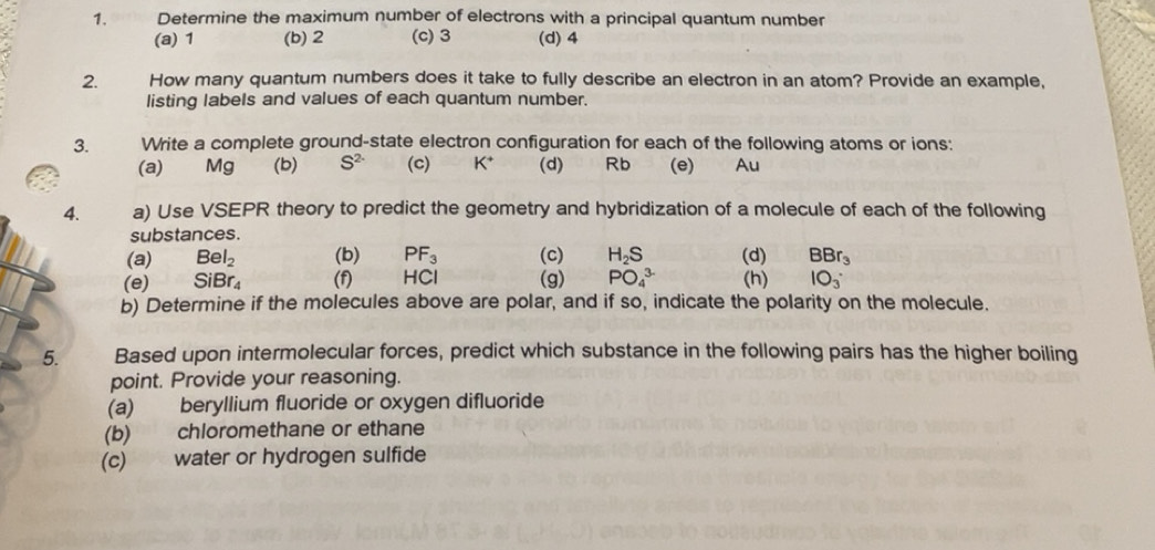 Solved: Determine the maximum number of electrons with a principal ...