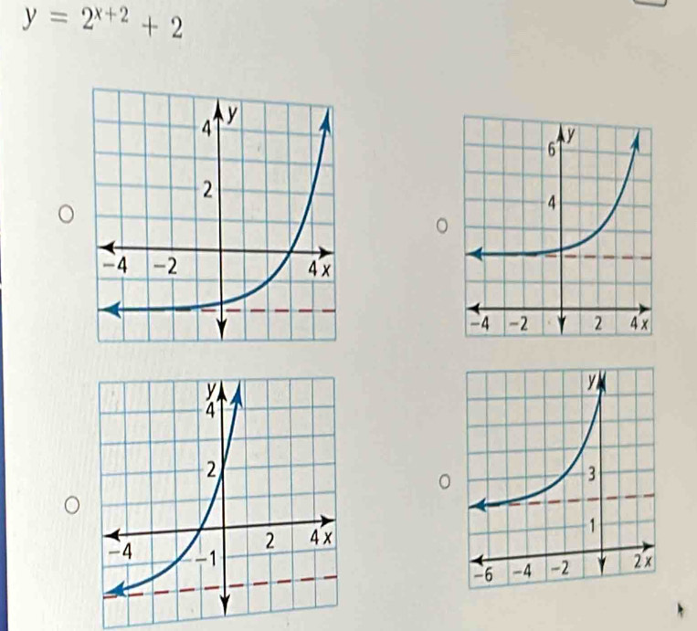 y=2^(x+2)+2
。