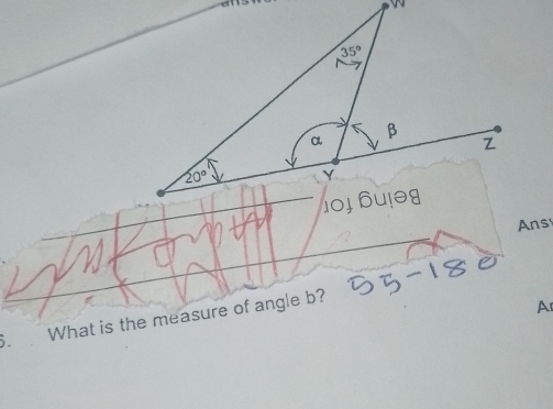 What is the measure of angle b?
Ar