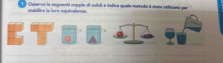 1 ) Osserva le seguenti coppie di solidi e indica quale metodo è stato utilizzato per 
stabilire la loro equivalenza. 
_ 
__ 
__ 
__