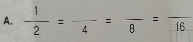  1/2 =frac 4=frac 8=frac 16