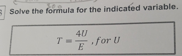 Solve the formula for the indicated variable.