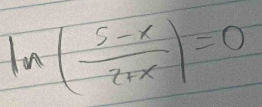 ln ( (5-x)/2+x )=0