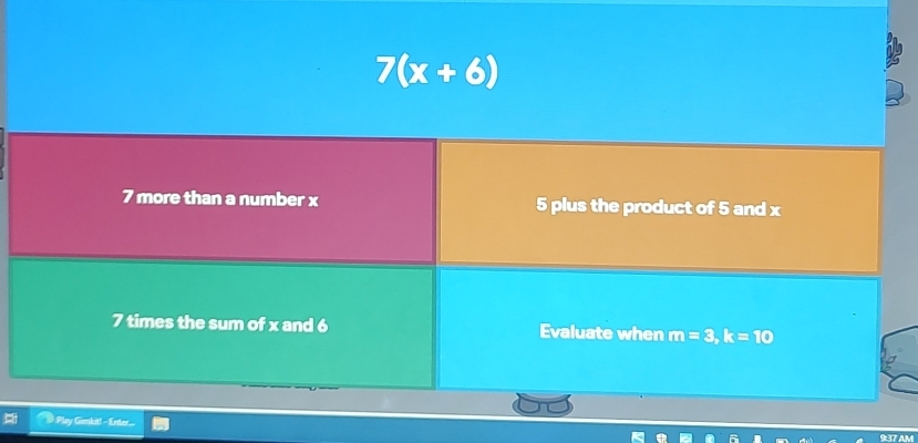 7(x+6)
Play Gimkit! - Enter...