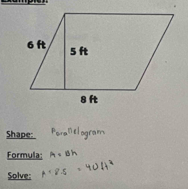 Shape: 
Formula: 
Solve: