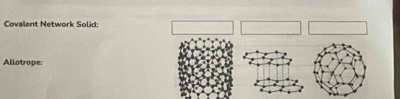 Covalent Network Solid: 
Allotrope: