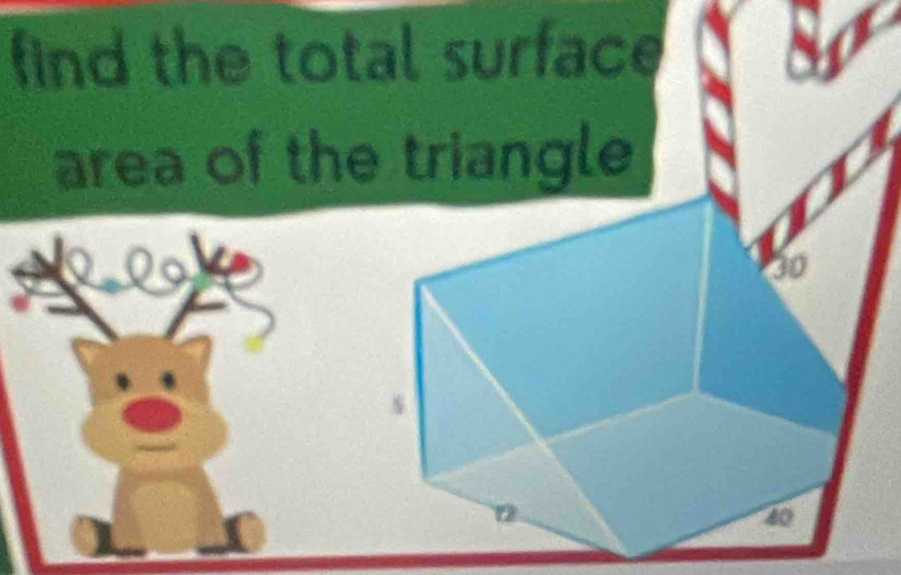 find the total surface 
area of the triangle