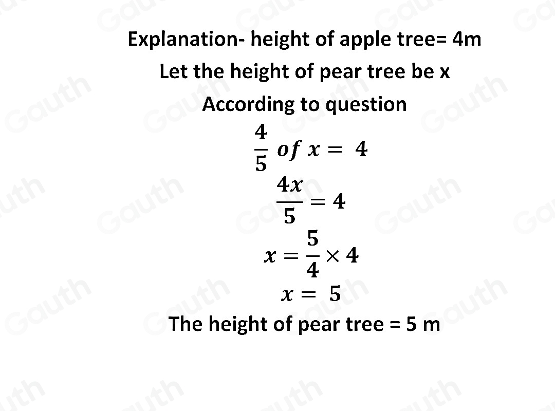 Solved: Bill notes that his apple tree, of height 4 meters, is four ...