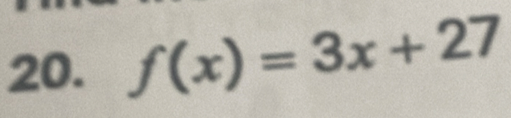 f(x)=3x+27