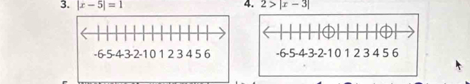 |x-5|=1 4. 2>|x-3|