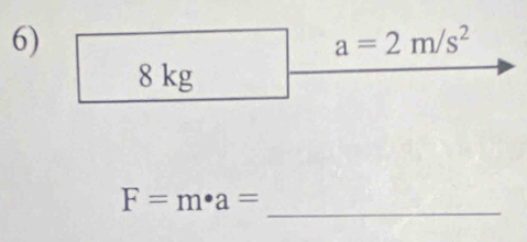 a=2m/s^2
8 kg
F=m· a=
_