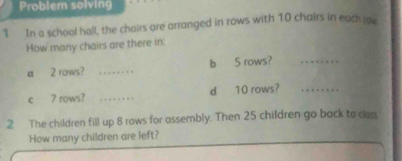 Solved: Problem solving 3 In a school hall, the chairs are arranged in ...