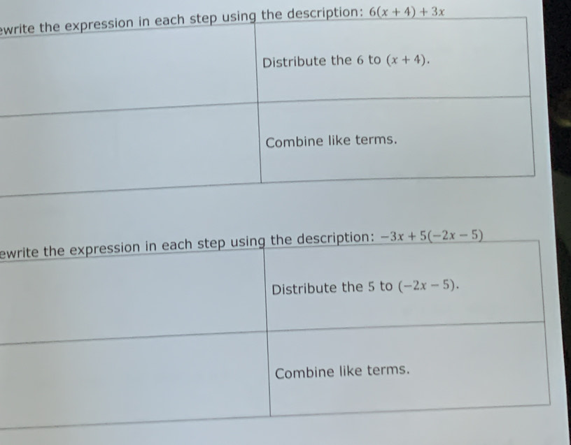 ew 6(x+4)+3x
e